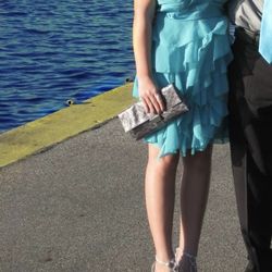 Women’s teal cocktail dress homecoming dress size large 