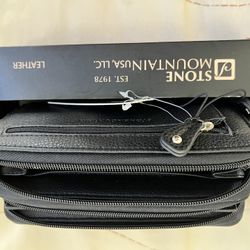 Stone Mountain Zip Around Leather Wallet With Tag New 