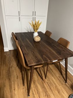 Beautiful wood table with chairs