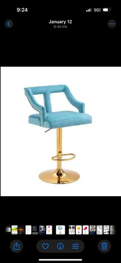 Adjustable Velvet Swivel Bar Stool