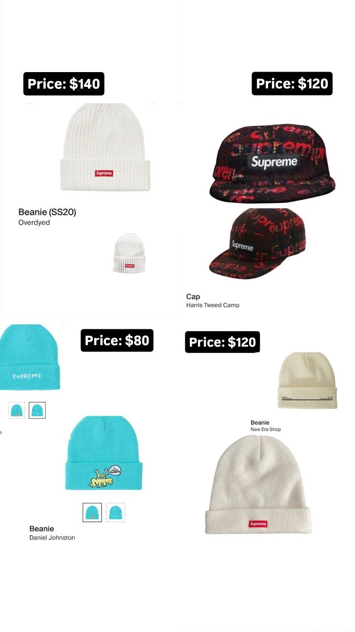 New Supreme Hat & Beanies (Pick Up Only)
