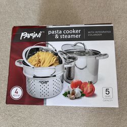 Parini 4-Piece Pasta Cooker & Steamer (5 Quart) - New In Box 