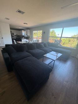 Modular Chenille Sectional Sofa 6 Piece 155.7"