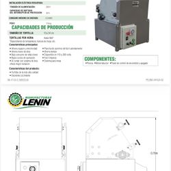 Eco Lenin Commercial Tabletop Tortilla & Wrap Press, Like New