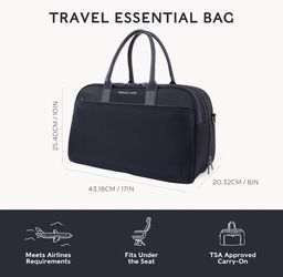 Nomad Lane Carry-On Luggage Duffel Bag, Durable & Lightweight Suitcase. Bento Bag, Personal Item Weekender Travel Bag for Men & Women, Black
