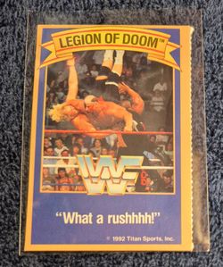 LEGION OF DOOM 1992 WWF GOOD HUMOR ICE CREAM BAR PERFORATED CARD NM HAWK ANIMAL