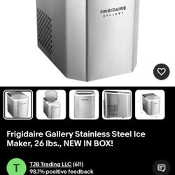 Frigidaire Gallery Stainless Steel Icemaker 26  Lbs-$35
