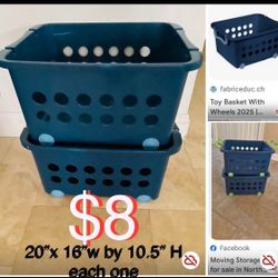 $4 each stackable laundry basket in wheels great to storage Toys, plushies etc