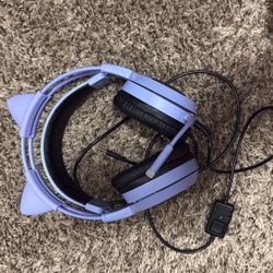 Purple Cat Ear Gaming Headset