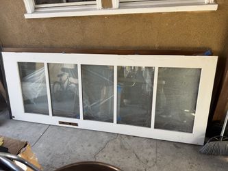 French Wooden Doors With 5 Piece Glass