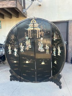 Coromandel Vintage Mother of Pearl Room Divider / headboard