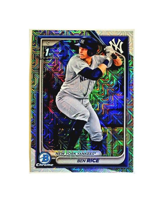 BEN RICE ROOKIE MOJO REFRACTOR "1ST BOWMAN" 2024 BOWMAN CHROME, YANKEES