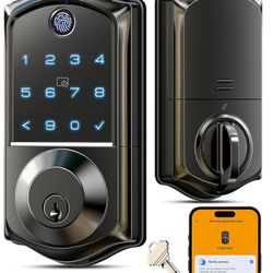 Veise VE017 Fingerprint Smart Door Lock, App Control, 7-in-1 Keyless Entry, Auto Lock, Emergency Power Port, Electronic Touchscreen Keypad, Biometric