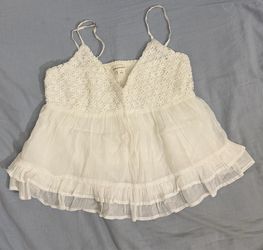 Aeropostale white lace babydoll top