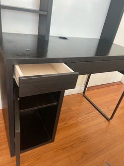 Black Desk with Hutch and Storage