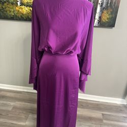 Fashion Nova Vibrant Purple Long Sleeve Maxi Dress