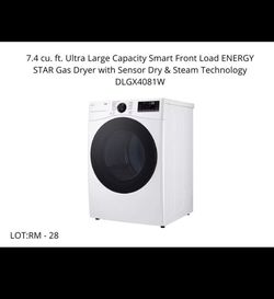 🧺 LG 7.4 cu. ft. Smart Gas Dryer w/ Steam - New