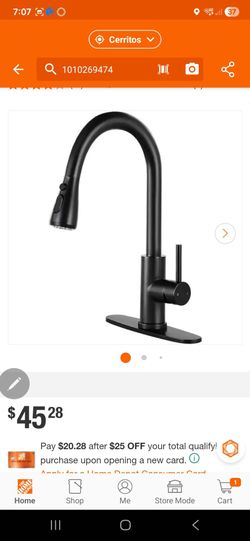 AKLFGN 1-Handle Pull Down Sprayer Kitchen Faucet Single Level Stainless Steel Kitchen Sink Faucets in Matte Black