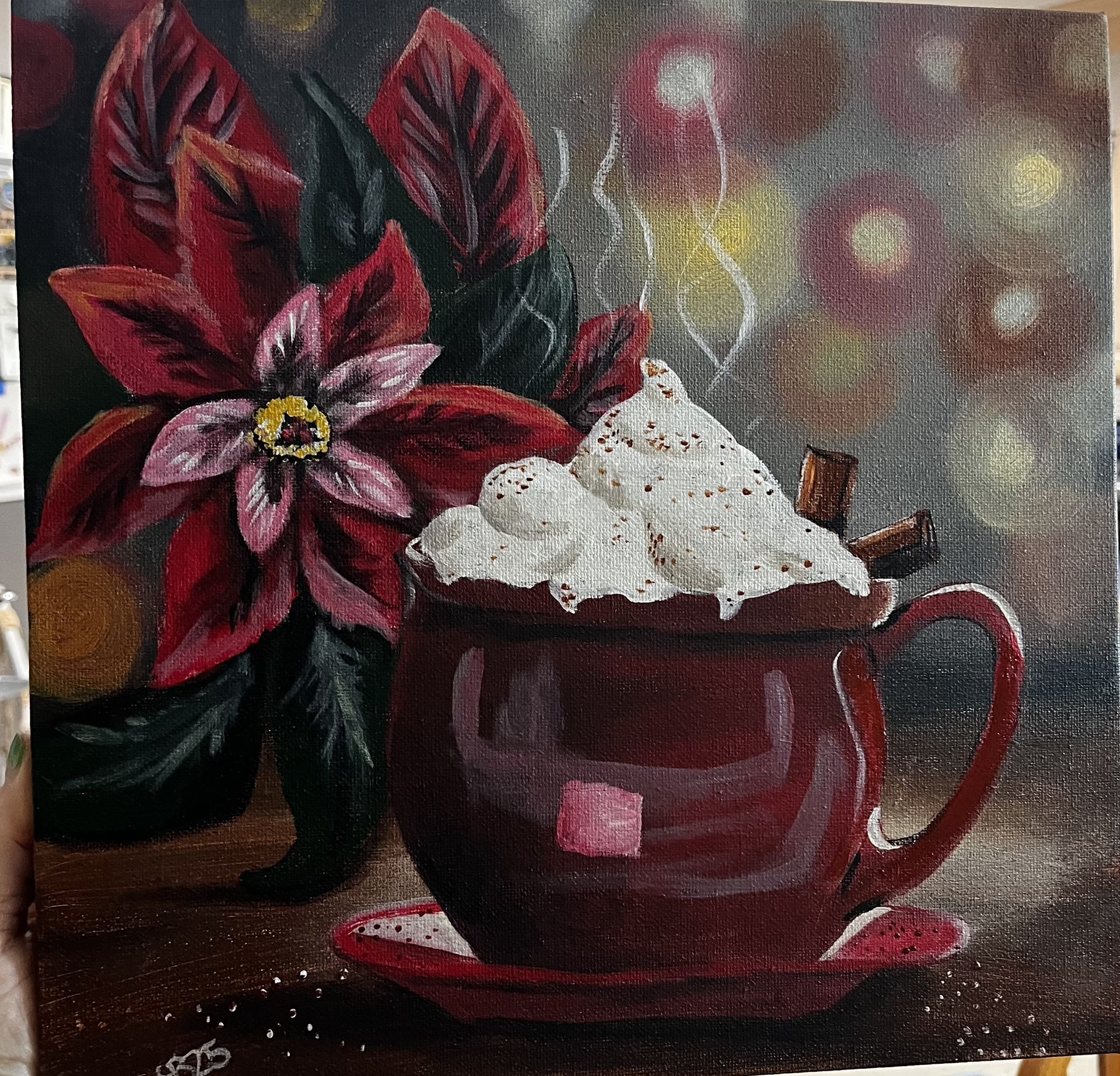 Painting Christmas, Coco, And Poinsettia