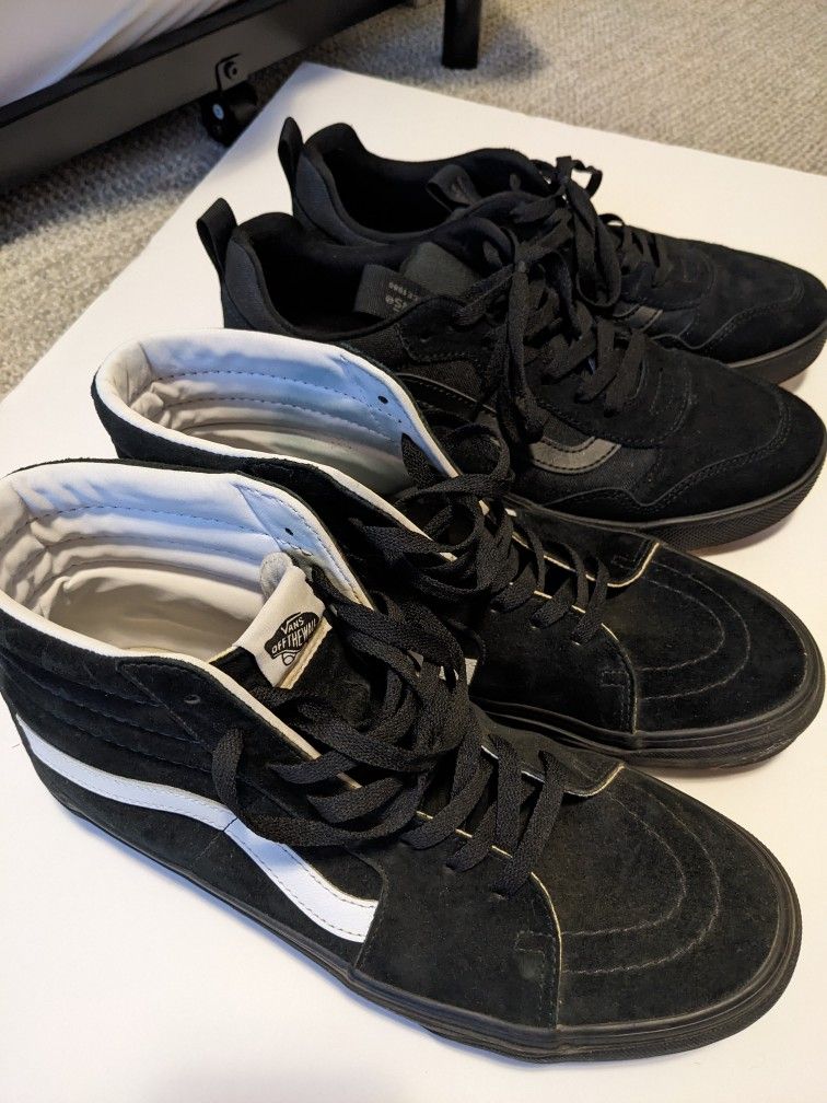 2 Pairs Vans Shoes Size 10 and 11