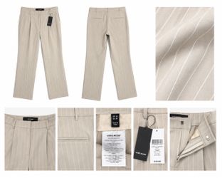 Vero Moda Women’s Pinstripe Dress Pants US 12 Beige/Taupe Straight Leg NWT