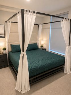 Bed frame with mattress and box spring