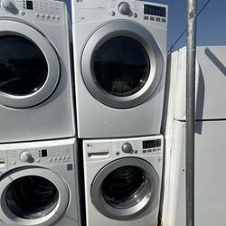 White Lg Front Load Washer And Dryer Gas Set We Deliver And Install🚚👨🏻‍🔧