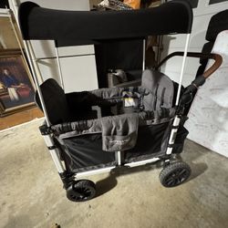 Wonderfold W4 Luxe Stroller Wagon w/accessories 