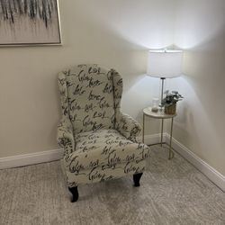Mid-Century Modern Accent Single Sofa Chair with Wood Legs Upholstered Club Chair Linen Fabric Beige