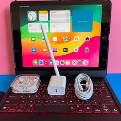 Apple IPad 9th Generation (10.2” Retina /Touch ID /IOS 18/ 2021 Model) 64GB with Pen, Keyboard  & Accessories