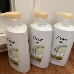Dove Shampoo - Cool Hydrating Cucumber Hydrating Shampoo for Dry Hair with Coconut Oil, Marula Oil, and Grapeseed Oil for Hair Care, 25.4 fl oz (Set o