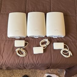 Netgear Orbi Rbr50 Router + Two Rbs50 Satellites WiFi Mesh System