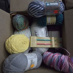 Lot of 9 rolls of Yarn - 2 x Bernat Baby Sport and some other brands/colors