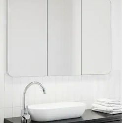 Glass WarehouseEzri 48 in. W x 32 in. H x 4.75 in. D White Recessed Medicine Cabinet with Mirror