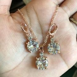 18k Rose Gold Plated Jewelry Set 