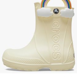 Rainbow Cloud Light Yellow Crocs Girls