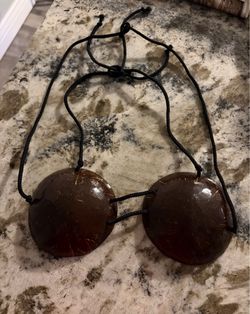 Vintage Genuine Polished Coconut Shell Hula Bra Costume Top Hawaiian Hula Costume
