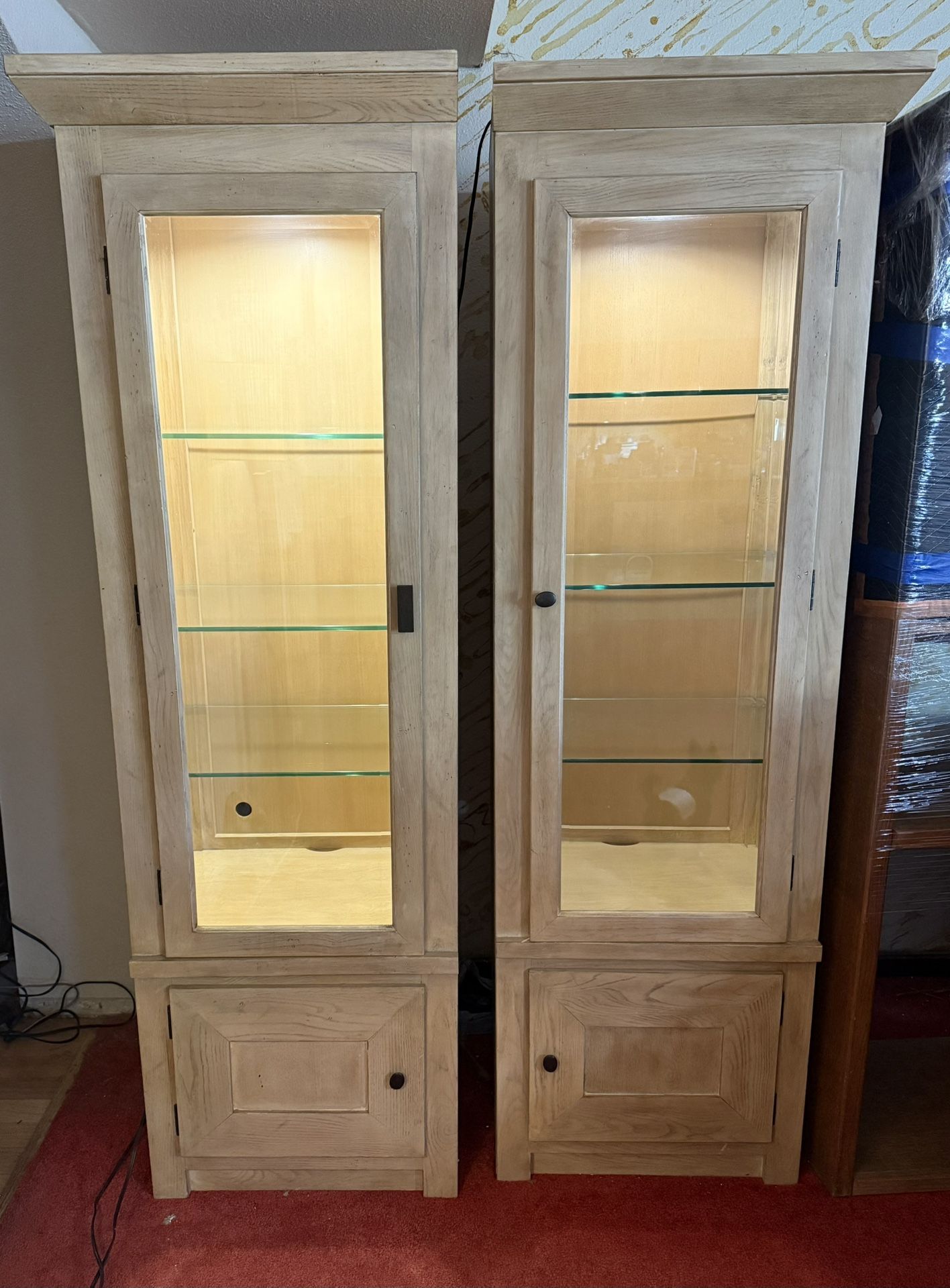 Glass and wood cabinet