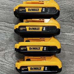 NEW DEWALT 20-Volt MAX Premium Lithium-Ion 2.0Ah Battery Pack (4-Pack) $140 FIRM