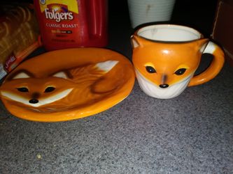 Fox plate set _(vintage)
