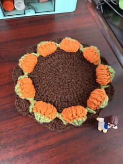 Handmade Crochet Pumpkin Coaster