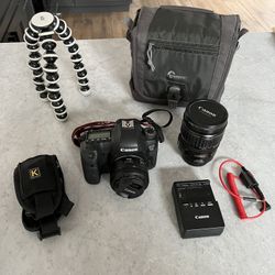 Canon 6D (WiFi/GPS) w/ Canon 28-135 Lens, Canon 50mm Prime Lens, Case bag, Triggertrap Remote, GorillaPod Tripod, Sling Quickstrap, 32GB SD Mint w/box