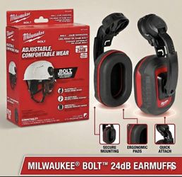 Milwaukee 48-73-3250 BOLT 24dB Earmuffs NRR Hearing Protection Hard Hat New🚀