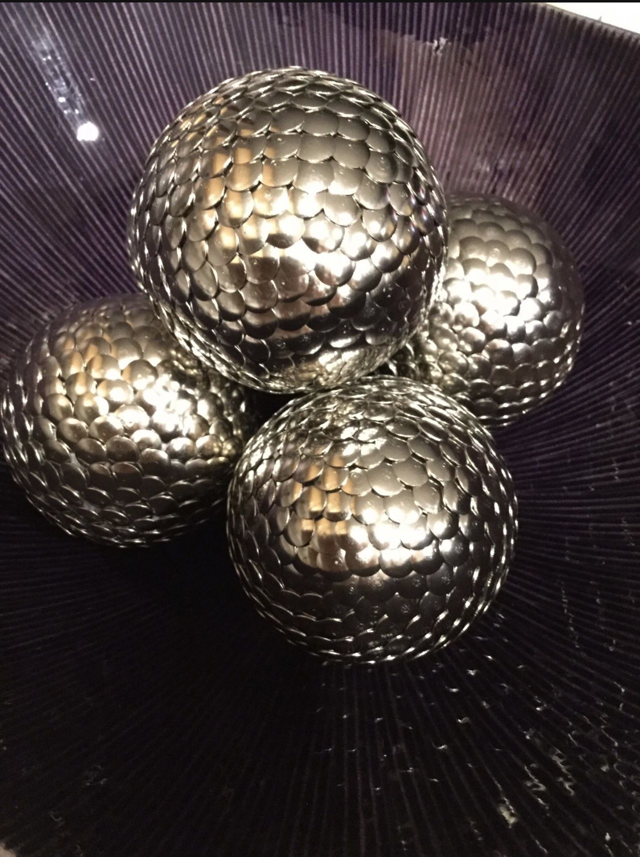 New beautiful Home Decor, silver color balls, three for $20( lowest price)