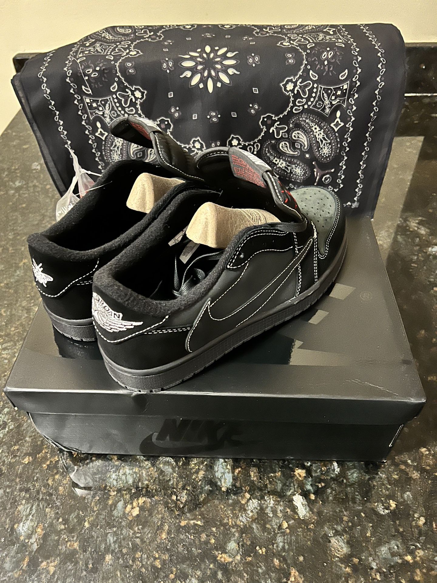 Louis Vuitton X Travis Scott Air Jordan 1 Low OG SP Damier AzurBrownLV  Monography AJ1 Basketball Shoes for Sale in Denver, CO - OfferUp