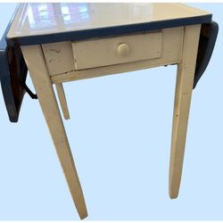 Mid century enameled metal top table - REPAIRS NEEDED