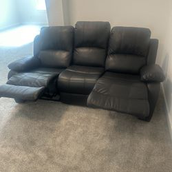 Three Seater Recliner Sofa -Black 
