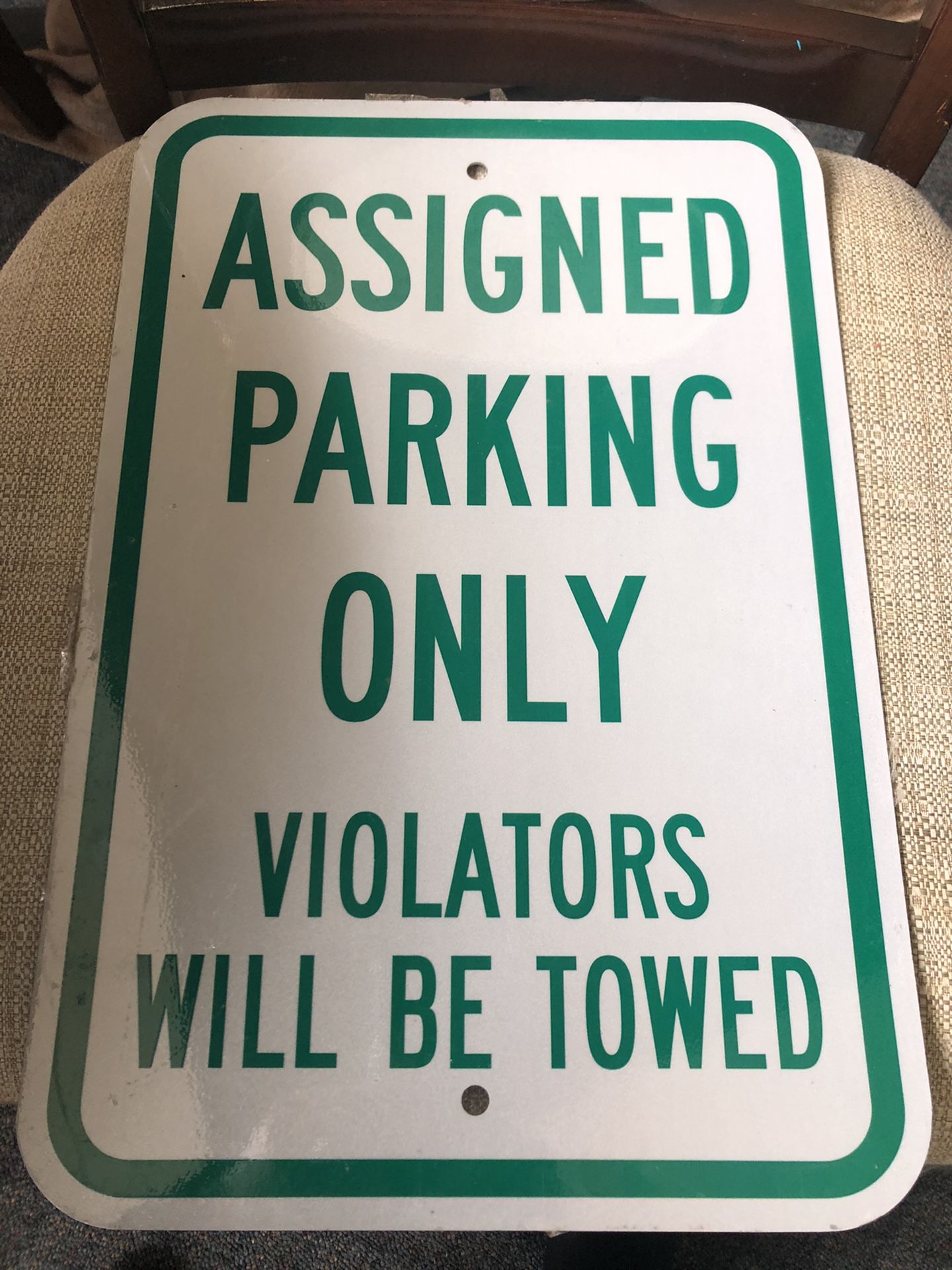 Brand new Assigned Parking Only violators will be towed