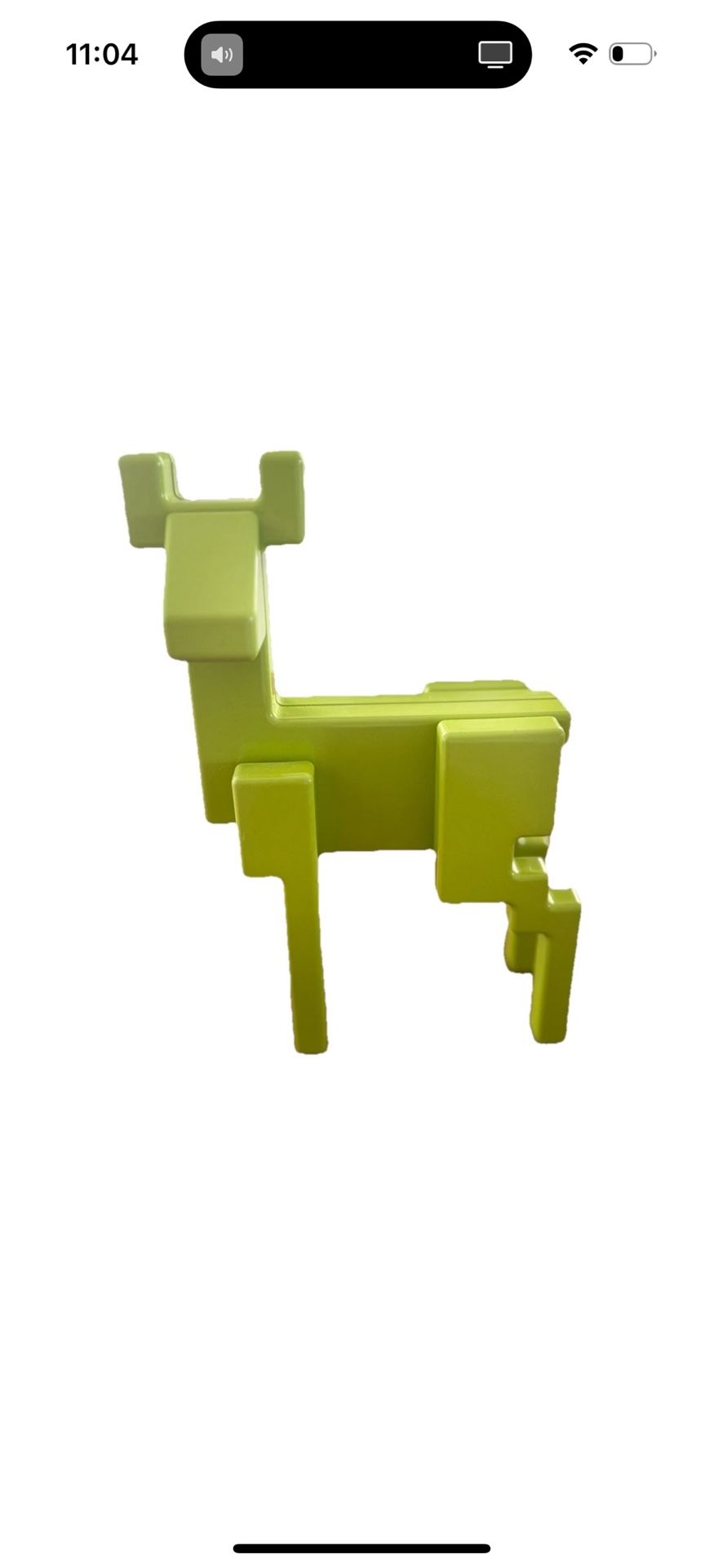 Ikea Monika Mulder Metal Enameled Art Deco Deer Lime Green Pixel Art
