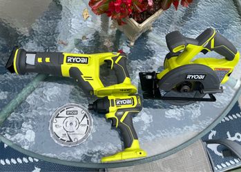 Ryobi 18V ONE+ 3-Tool Set - Impact Driver & Saws (Bare Tools)